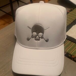 Marvel White Cap with Silver Skull Design